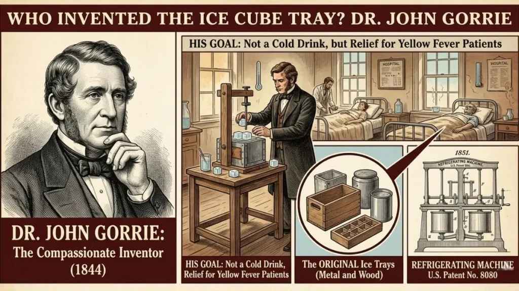 Gorrie started experimenting with thermodynamics. In 1844, he invented a machine that lowered temperatures using compressed air.